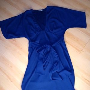 Deep cut, tie front mini dress from Boohoo/Asos